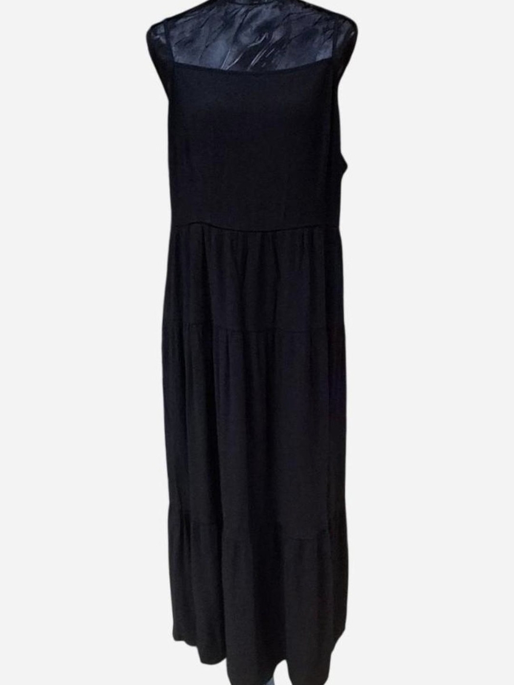 a new day Black Sleeveless Tiered Maxi Dress